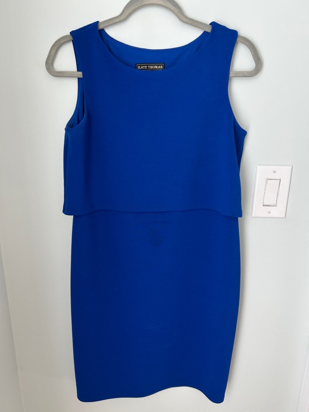 Royal Blue Sleeveless Layered Sheath Dress